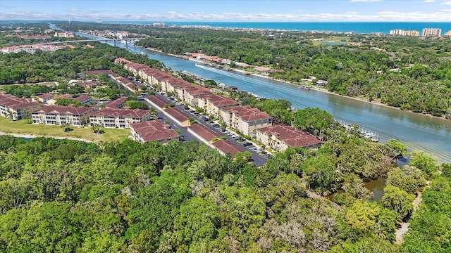 bird's eye view of a nearby body of water