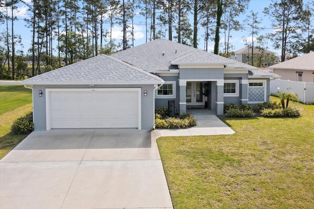 40 Woodborn Ln, Palm Coast, FL 32164 - view of front facade featuring stucco siding, an attached garage, roof with shingles, and concrete driveway