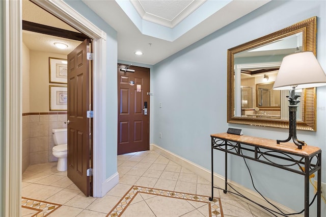 200 Ocean Crest Dr Unit 726, Palm Coast, FL 32137 - foyer entrance featuring tile patterned floors, baseboards, and recessed lighting