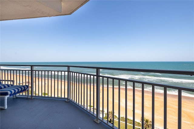 1155 Ocean Shore Blvd Unit 702, Ormond Beach, FL 32176 - balcony featuring a beach view and a water view