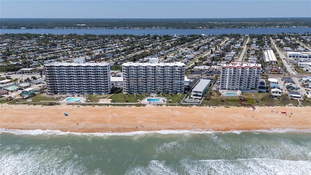 1155 Ocean Shore Blvd Unit 702, Ormond Beach, FL 32176 - birds eye view of property featuring a beach view and a water view