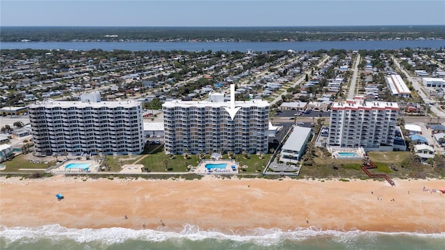 1155 Ocean Shore Blvd Unit 702, Ormond Beach, FL 32176 - aerial view featuring a view of the beach and a water view