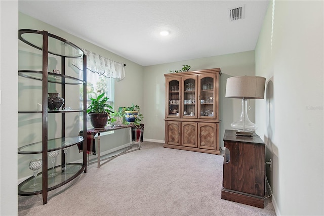 64 Princess Ruth Ln, Palm Coast, FL 32164 - living area with baseboards, visible vents, and light colored carpet
