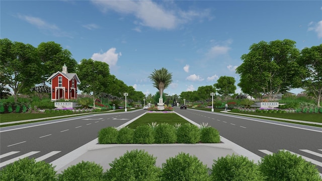 view of road with sidewalks