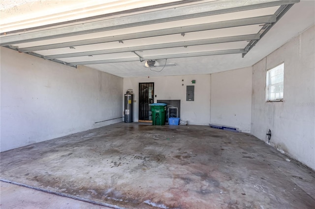 200 Florida Shores Blvd, Daytona Beach, FL 32118 - garage with electric panel, water heater, and a garage door opener