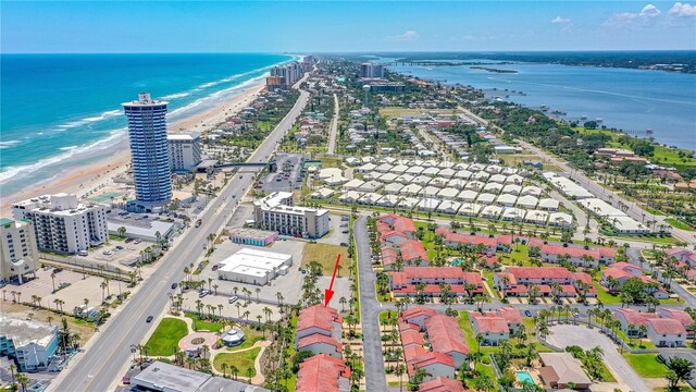 200 Florida Shores Blvd, Daytona Beach, FL 32118 - birds eye view of property featuring a beach view, a city view, and a water view