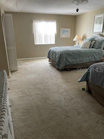 5 Nantucket Dr, Palm Coast, FL 32137 - bedroom featuring a textured ceiling and light colored carpet