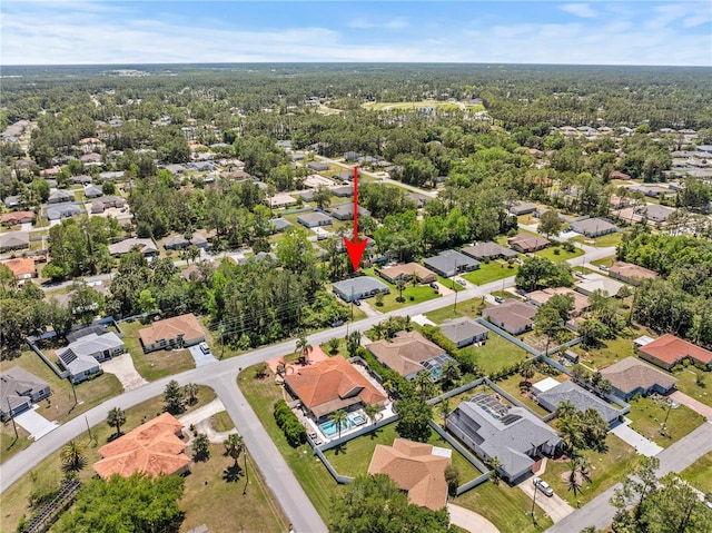 drone / aerial view with a residential view