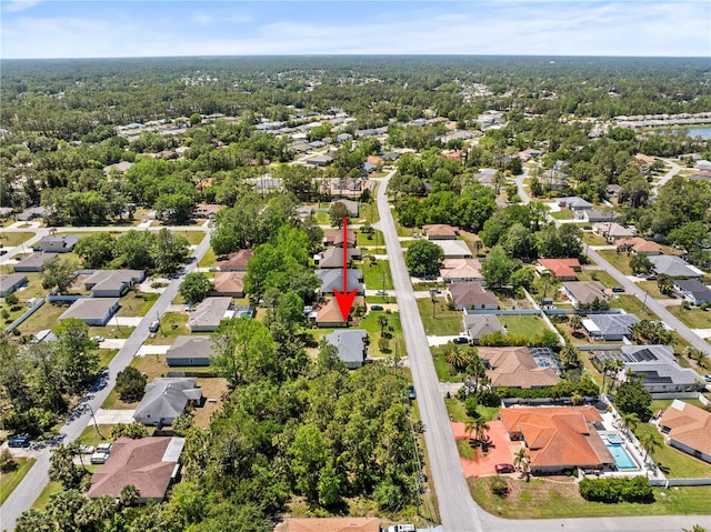drone / aerial view with a residential view