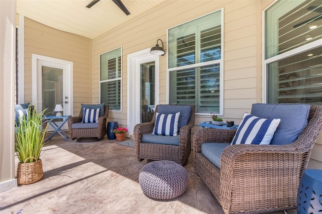 28 Cinnamon Grove Ln, Palm Coast, FL 32137 - view of patio / terrace with a ceiling fan and covered porch