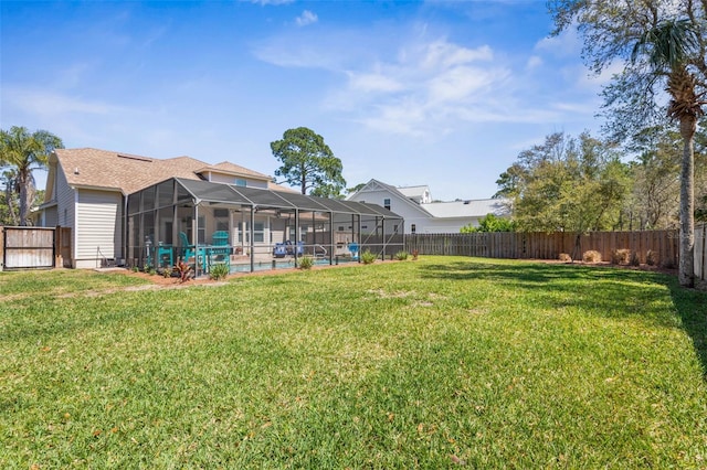 28 Cinnamon Grove Ln, Palm Coast, FL 32137 - view of yard featuring a fenced backyard, a fenced in pool, and glass enclosure