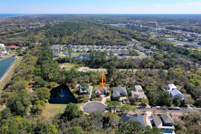 28 Cinnamon Grove Ln, Palm Coast, FL 32137 - drone / aerial view with a water view, a view of trees, and a residential view