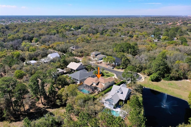 28 Cinnamon Grove Ln, Palm Coast, FL 32137 - birds eye view of property featuring a water view and a view of trees