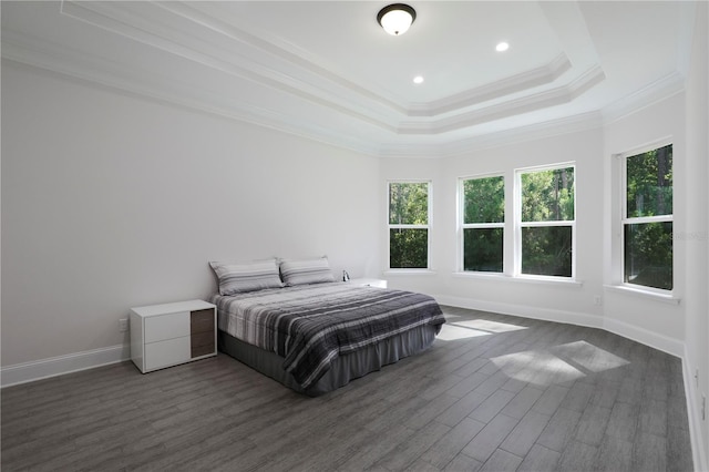 45 King Palm Ct, Ponte Vedra, FL 32081 - bedroom with a raised ceiling, ornamental molding, wood finished floors, baseboards, and recessed lighting