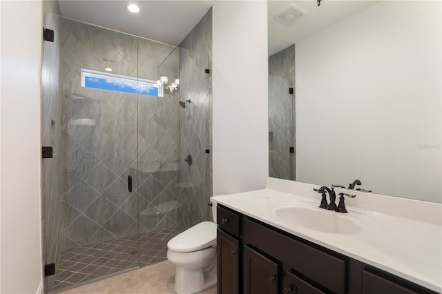 45 King Palm Ct, Ponte Vedra, FL 32081 - full bath with vanity, toilet, a shower stall, and tile patterned floors