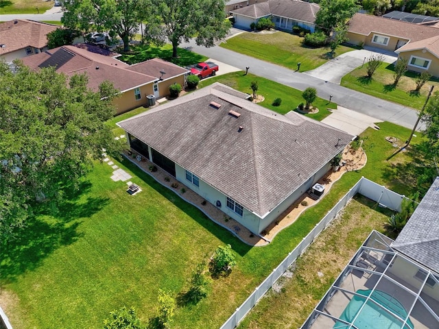 aerial view with a residential view