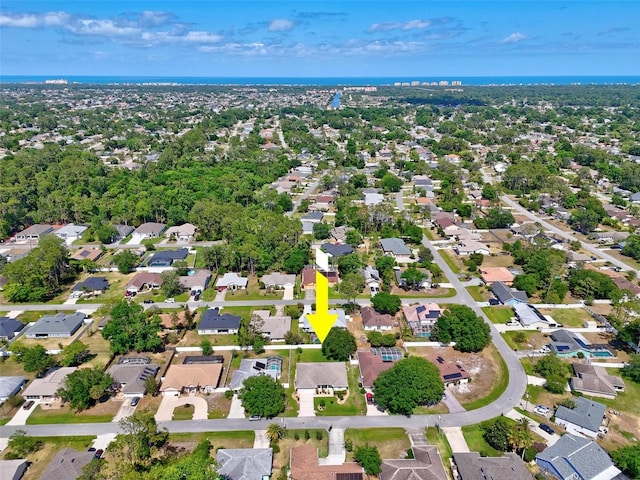 aerial view with a residential view