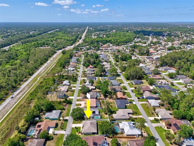 bird's eye view with a residential view