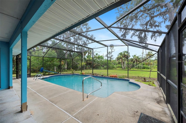 1501 Lambert Ave, Flagler Beach, FL 32136 - outdoor pool featuring a patio area and a lanai