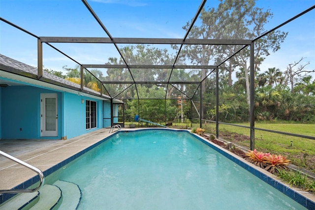 1501 Lambert Ave, Flagler Beach, FL 32136 - outdoor pool featuring a patio area and a lanai
