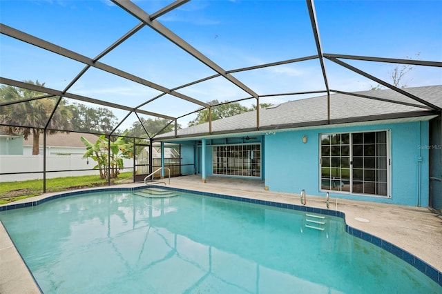 1501 Lambert Ave, Flagler Beach, FL 32136 - view of pool featuring a patio and glass enclosure