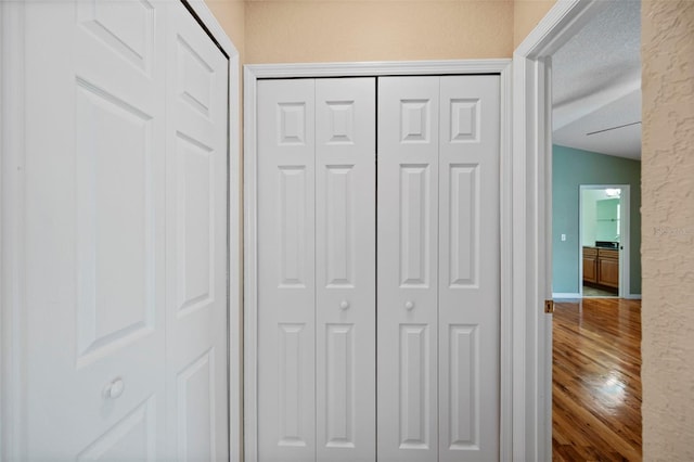1501 Lambert Ave, Flagler Beach, FL 32136 - detailed view of wood finished floors and a textured ceiling