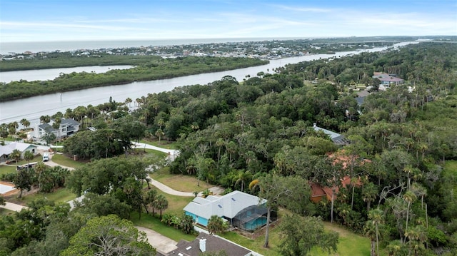 1501 Lambert Ave, Flagler Beach, FL 32136 - aerial view of a nearby body of water and a heavily wooded area