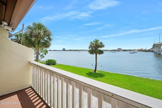 balcony with a water view