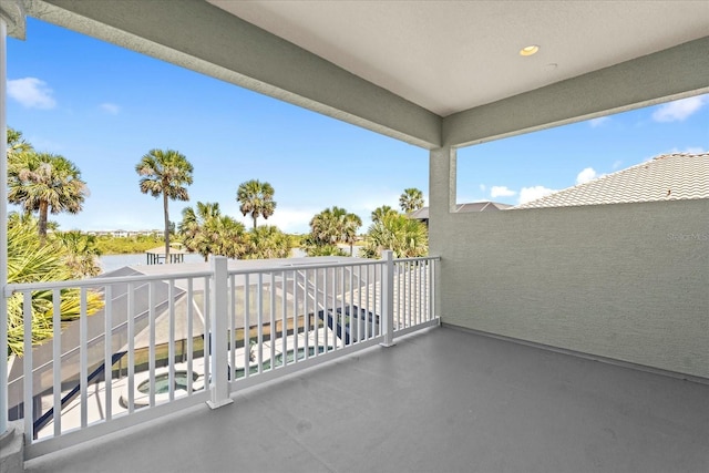 balcony with a water view