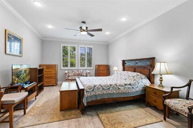 106 Key Grass Ct, Saint Johns, FL 32259 - bedroom featuring light wood-style floors, ornamental molding, and recessed lighting
