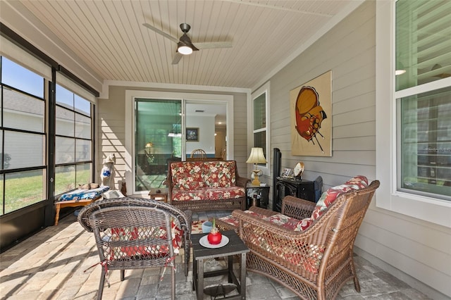 106 Key Grass Ct, Saint Johns, FL 32259 - sunroom with ceiling fan and a wealth of natural light