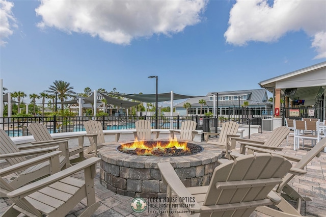 106 Key Grass Ct, Saint Johns, FL 32259 - view of patio / terrace featuring a community pool and an outdoor fire pit