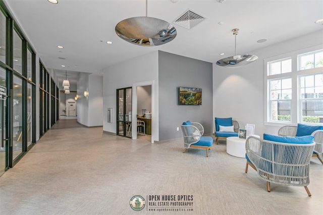 106 Key Grass Ct, Saint Johns, FL 32259 - sitting room featuring visible vents, recessed lighting, baseboards, and french doors