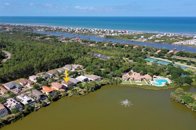 114 Emerald Lake Dr, Palm Coast, FL 32137 - aerial view featuring a water view and a residential view