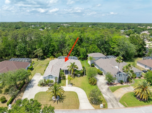 69 Coquina Ridge Way, Ormond Beach, FL 32174 - aerial view featuring a forest view and a residential view