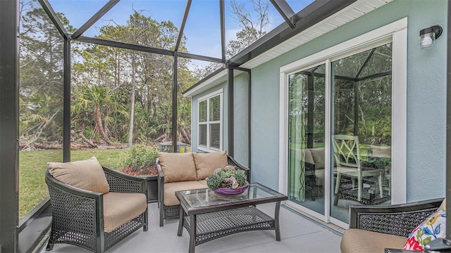 sunroom / solarium with an outdoor living space