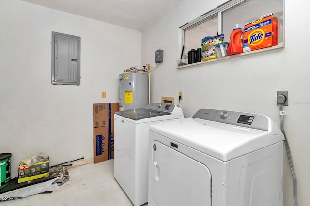 8720 SW 108th Ln, Ocala, FL 34481 - washroom with washer and dryer, electric panel, laundry area, and electric water heater
