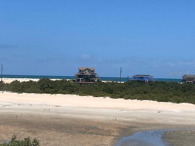 view of water feature with a view of the beach