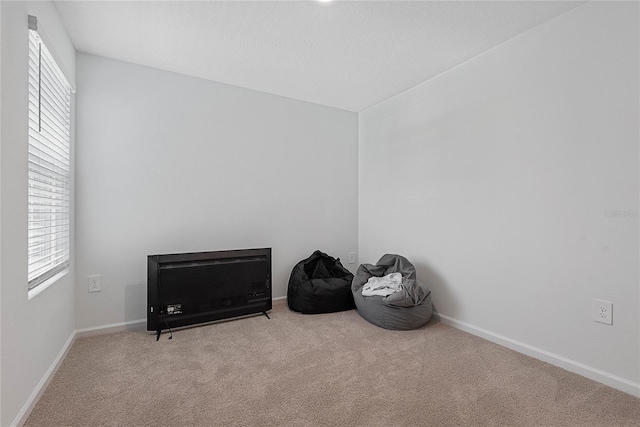 interior space with baseboards, carpet flooring, and a healthy amount of sunlight