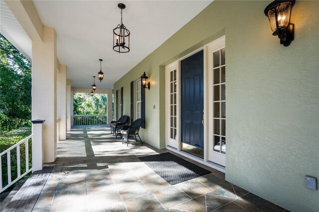 view of patio with a porch