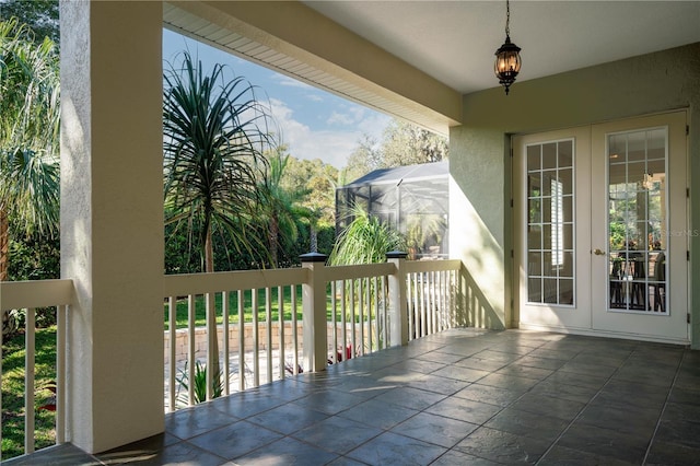 view of patio / terrace featuring french doors