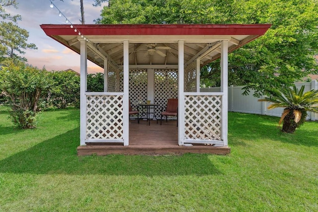 25 Westlawn Pl, Palm Coast, FL 32164 - exterior space with a gazebo, fence, and ceiling fan