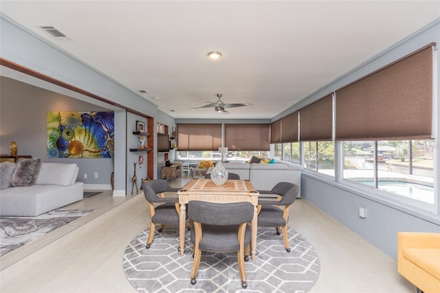 sunroom with visible vents