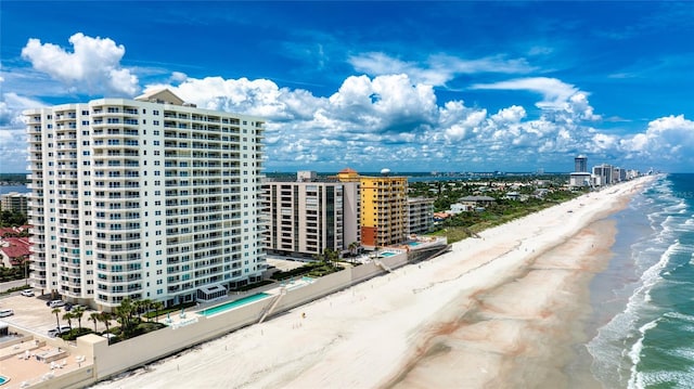 2937 S Atlantic Ave Unit 2001, Daytona Beach, FL 32118 - drone / aerial view featuring a water view and a view of the beach