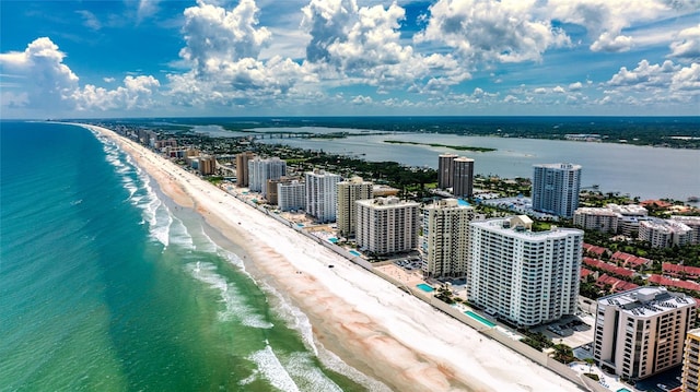 2937 S Atlantic Ave Unit 2001, Daytona Beach, FL 32118 - drone / aerial view with a beach view, a water view, and a view of city