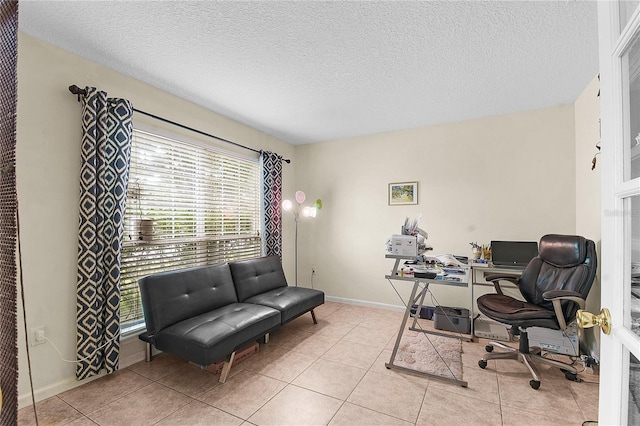 237 N Hidden Tree Dr, Saint Augustine, FL 32086 - tiled office featuring a textured ceiling and baseboards