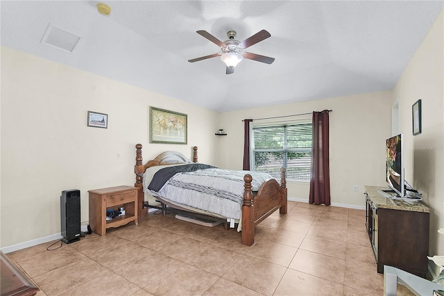 237 N Hidden Tree Dr, Saint Augustine, FL 32086 - bedroom featuring light tile patterned floors and a ceiling fan