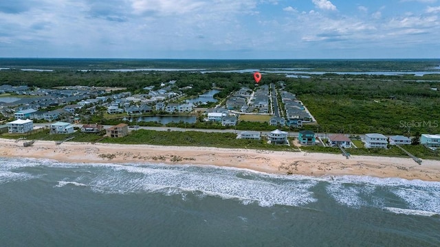 aerial perspective of suburban area with extended coastline