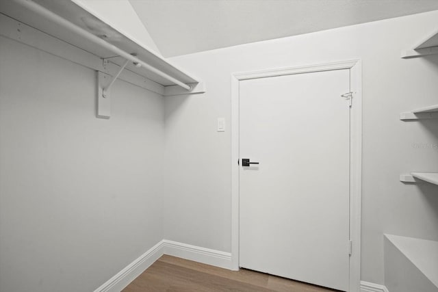 spacious closet with wood finished floors