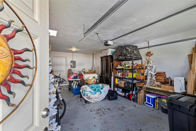 1601 N Ocean Shore Blvd, Flagler Beach, FL 32136 - garage featuring electric panel and a garage door opener